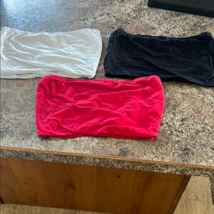 Black Red & White Tube Tops